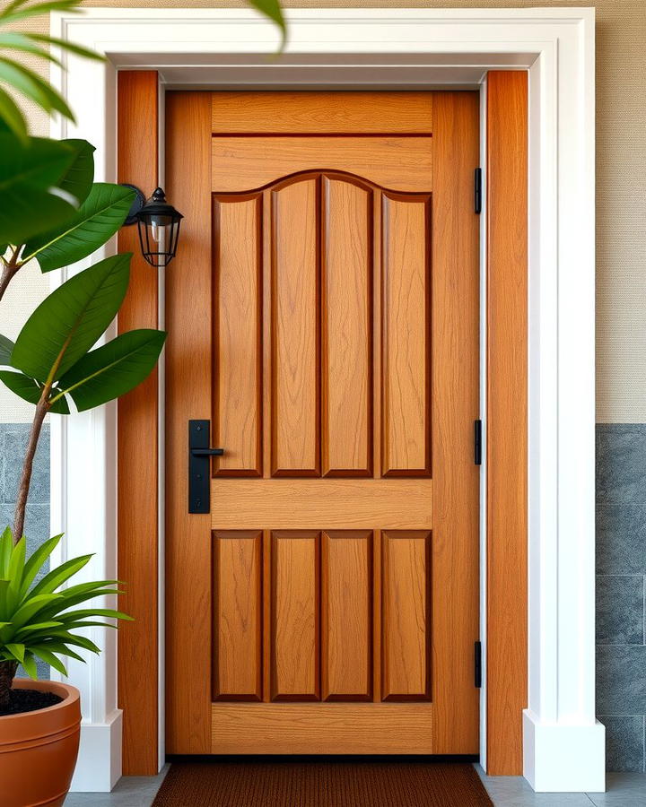 Vibrant Teak Finish - 25 Stained Front Door Ideas