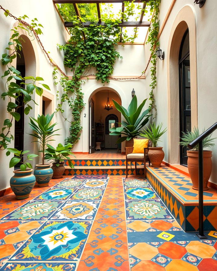 Vibrant Tile Accents - 25 spanish style patio ideas