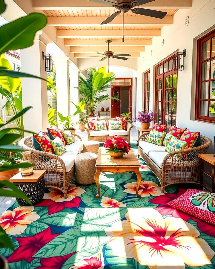 Vibrant Tropical Patterns - 25 Tropical Patio Ideas