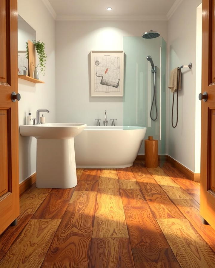 Vibrant Vinyl Flooring - 25 Small Bathroom Flooring Ideas