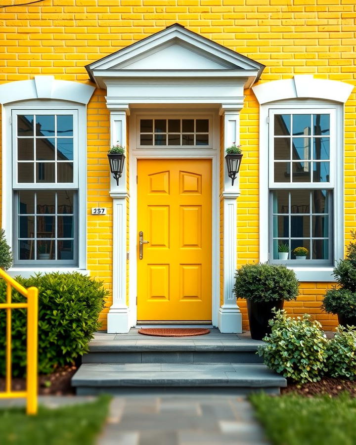 Vibrant Yellow Brick Exterior - 25 Painted Brick Houses