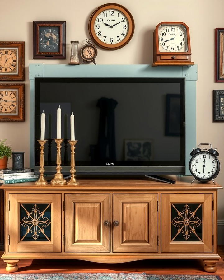 Vintage Accents - 25 Tv Console Decor Ideas