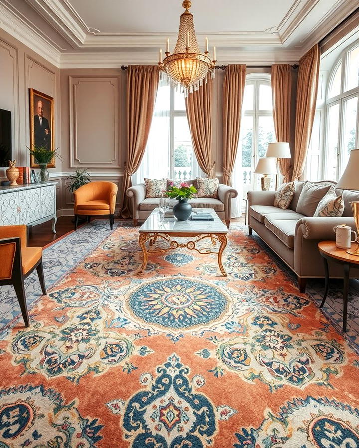 Vintage Area Rugs - 25 Parisian-style Living Room Ideas