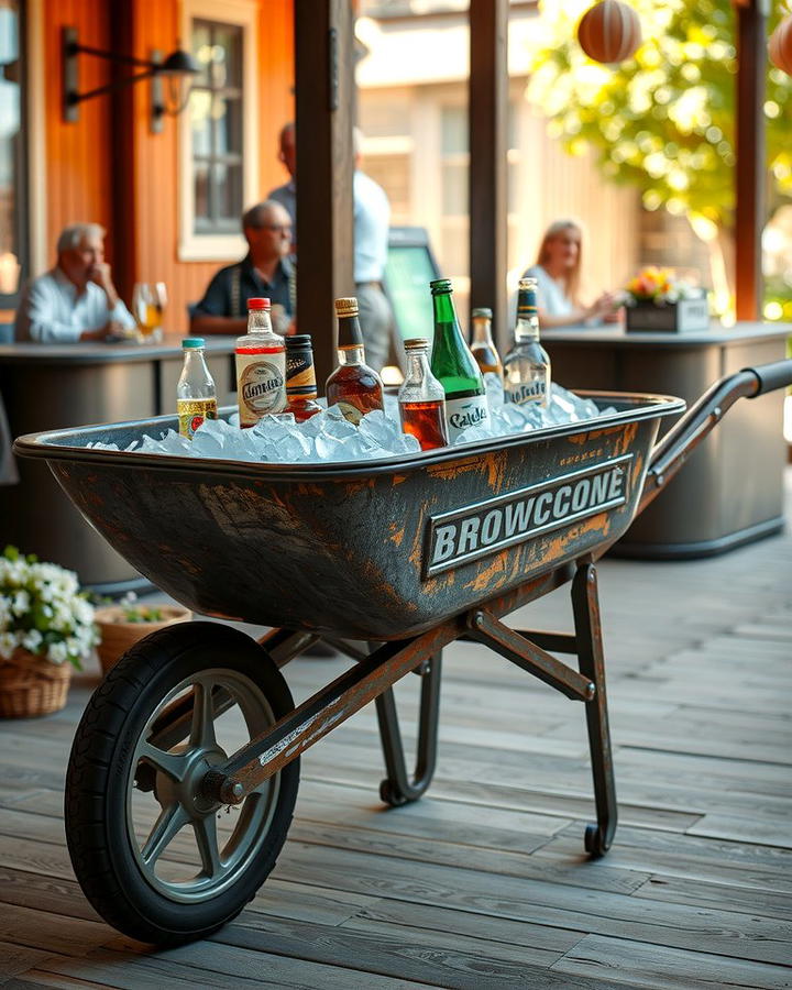 Vintage Beverage Cart - 25 Old Wheelbarrow Ideas