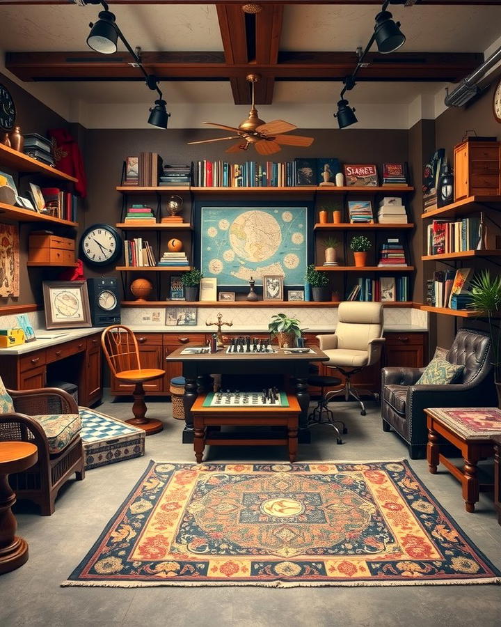 Vintage Board Game Room - 30 Garage Game Room Ideas