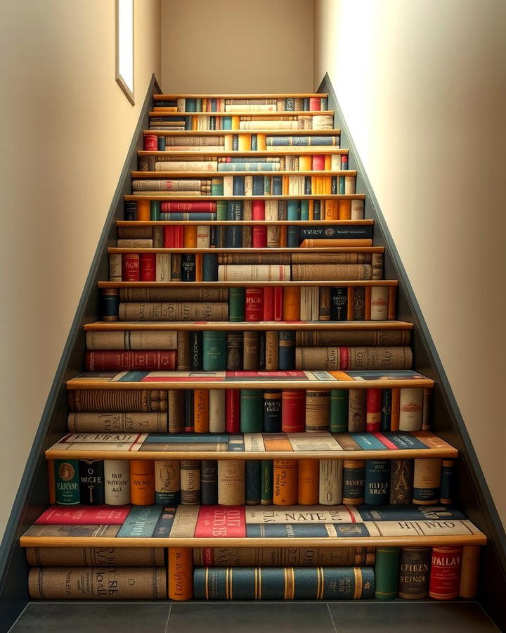 Vintage Book Spines - 25 Stair Riser Ideas