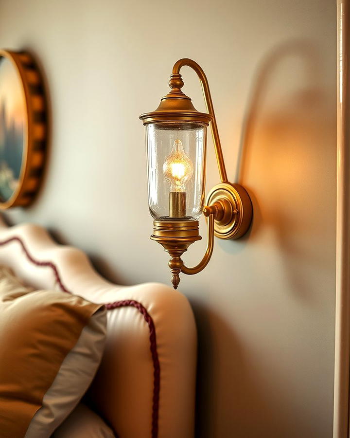 Vintage Brass Sconces - 30 Bedroom Wall Sconce Ideas