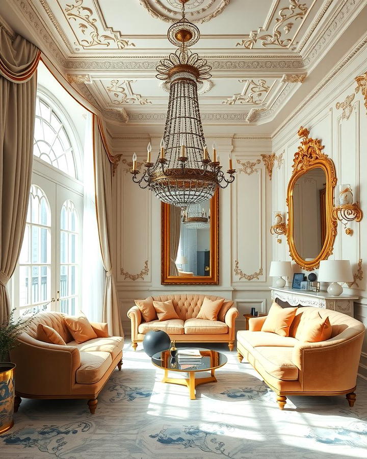 Vintage Chandeliers - 25 Parisian-style Living Room Ideas