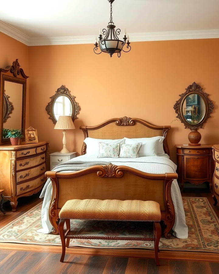 Vintage Charm with Antique Finishes - 25 Tan Bedroom Ideas