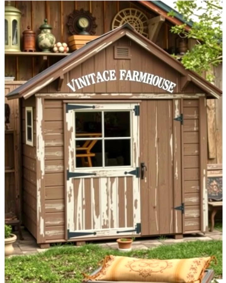 Vintage Farmhouse Shed - 25 wood shed ideas