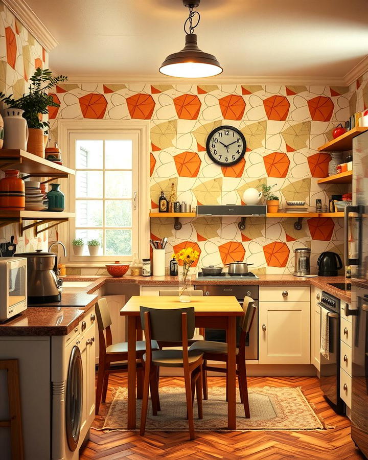 Vintage Inspired Wallpaper - 25 Vintage Kitchen Ideas