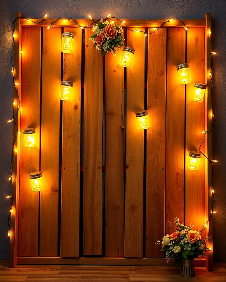 Vintage Ladder with String Lights - 30 Wedding Backdrop Ideas