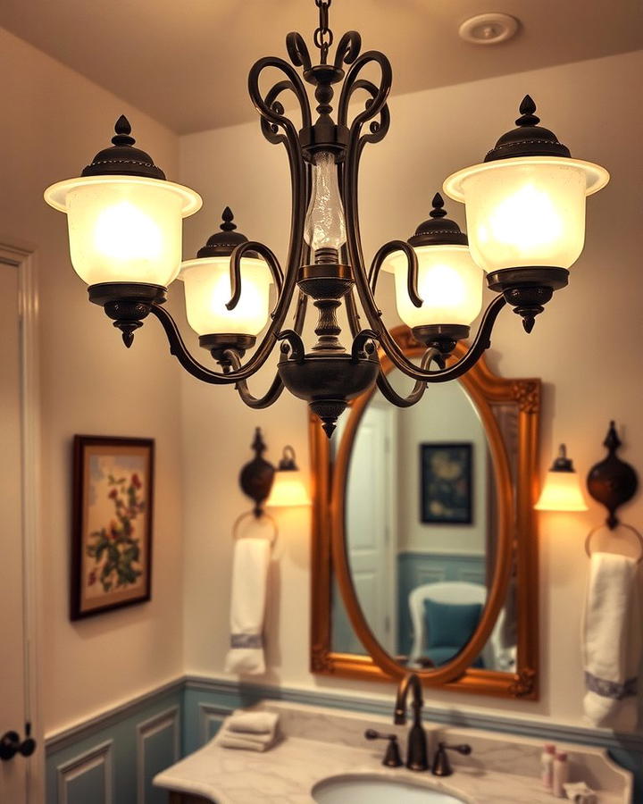 Vintage Lighting Fixtures for Ambiance - 25 Traditional Bathroom Ideas