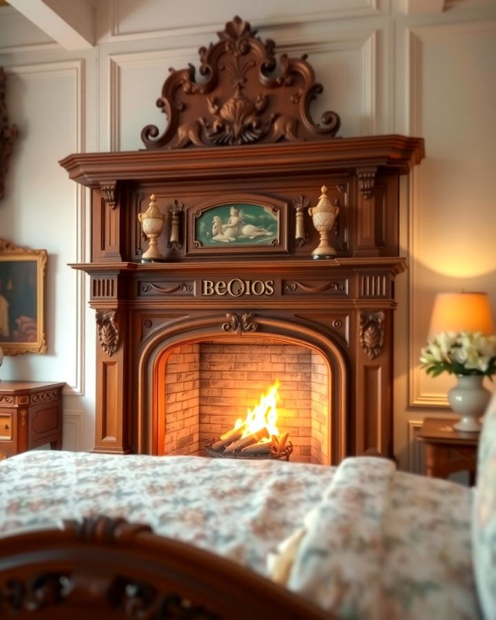 Vintage Mantel Fireplace - 30 Bedroom Fireplace Ideas