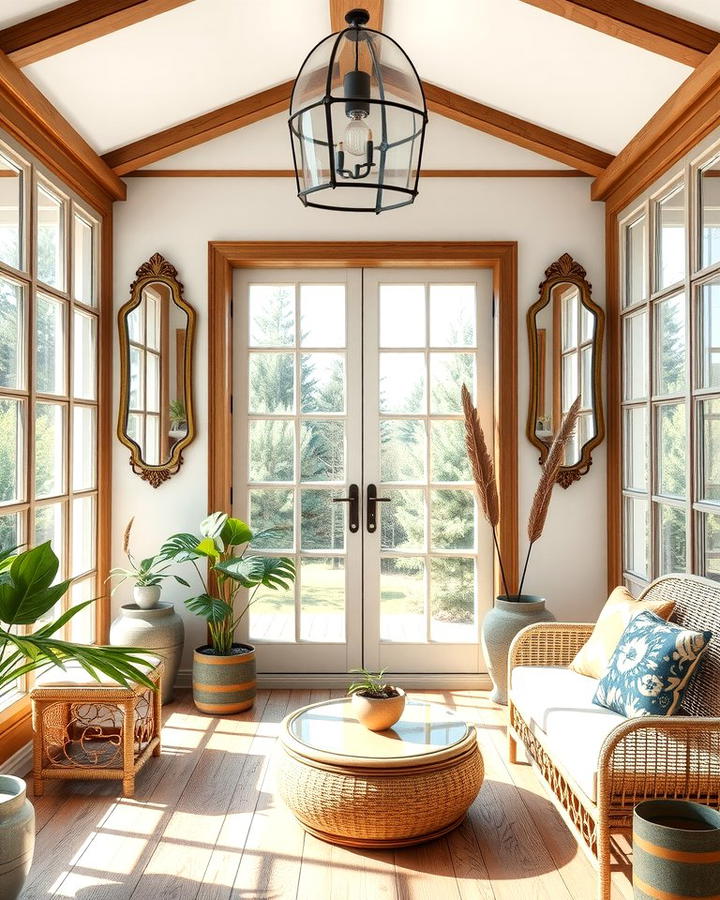 Vintage Mirrors for Added Light - 25 Rustic Sunroom Ideas