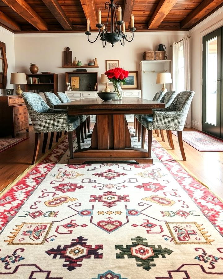 Vintage Rugs for Character and Charm - 30 Dining Room Rug Ideas