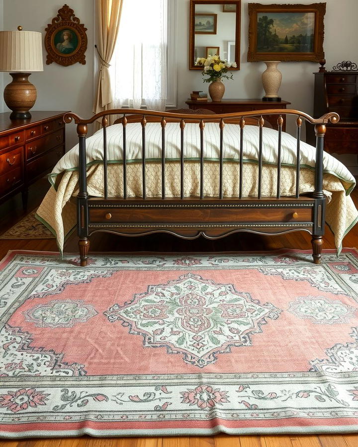 Vintage Rugs for Warmth - 25 Vintage Bedroom Ideas