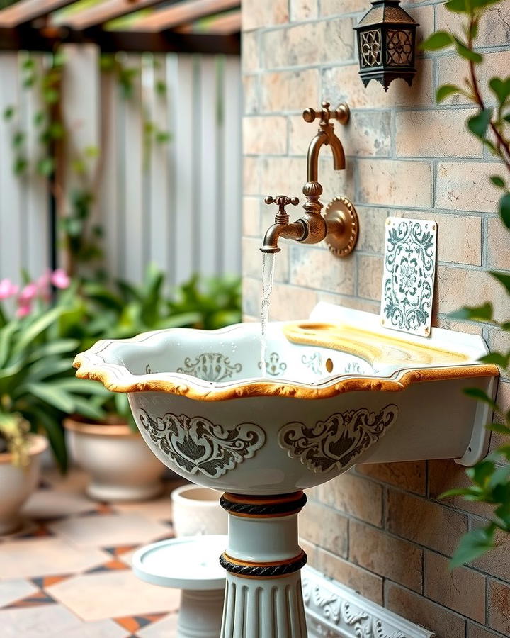 Vintage Style Outdoor Sink - 25 outdoor sink ideas