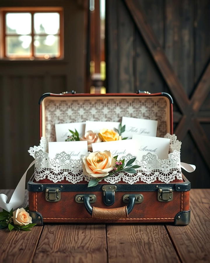 Vintage Suitcase Card Box - 30 Wedding Card Box Ideas