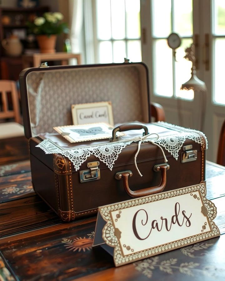 Vintage Suitcase Card Box - 25 Vintage Wedding Ideas