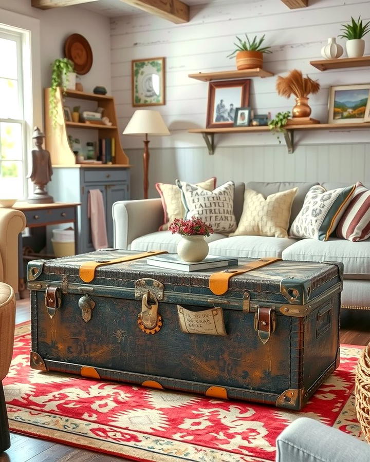 Vintage Trunks as Tables - 25 Shabby-chic Style Living Room Ideas