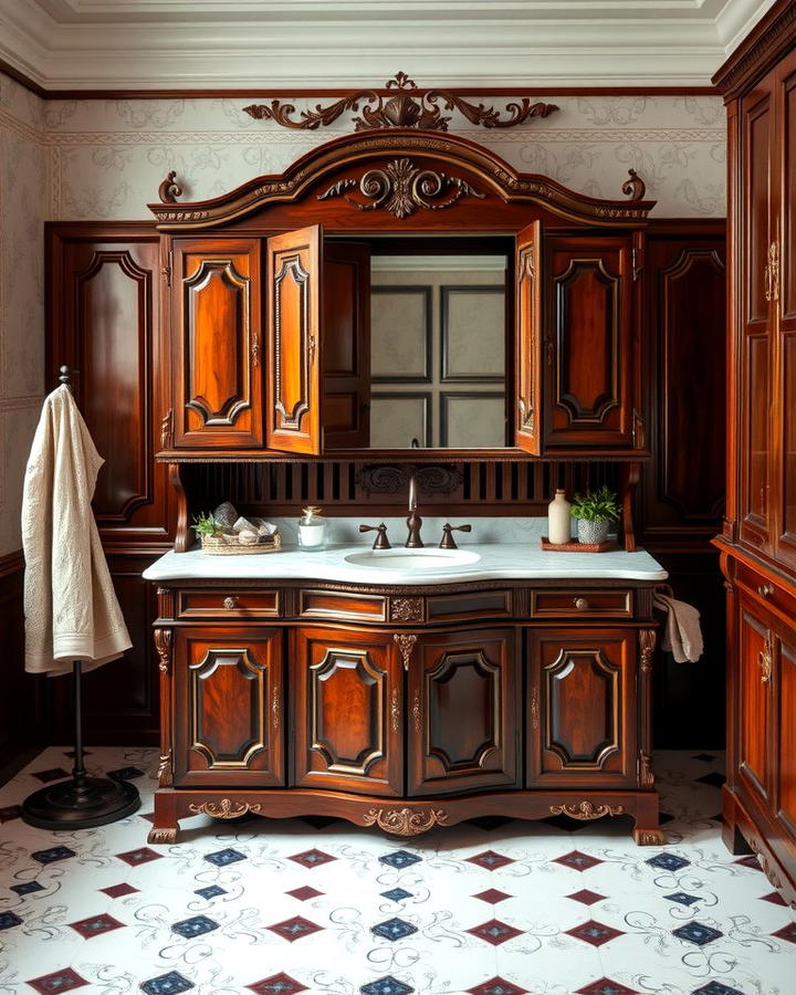 Vintage Vanity Cabinets - 25 Vintage Bathroom Ideas