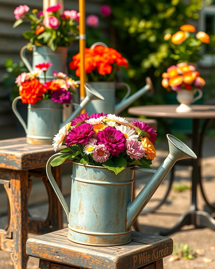 Vintage Watering Can Planters - 25 Vintage Garden Ideas