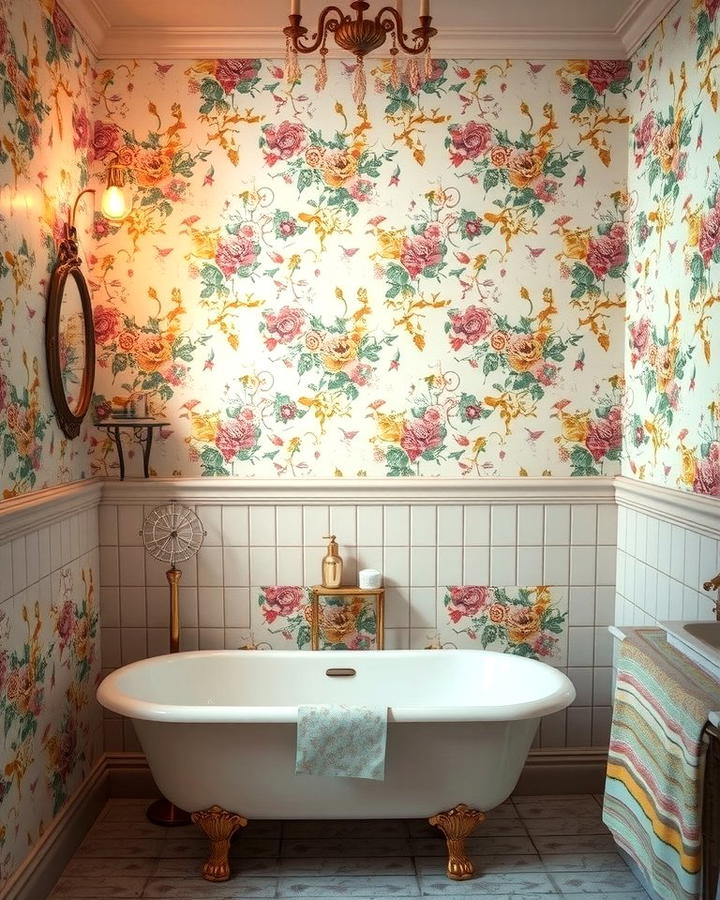 Vintage inspired Wallpaper Revival - 25 Vintage Bathroom Ideas