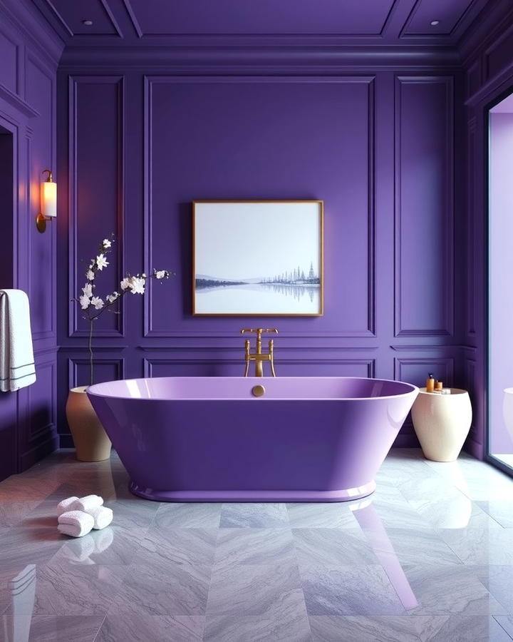 Violet Freestanding Tub - 25 Purple Bathroom Ideas
