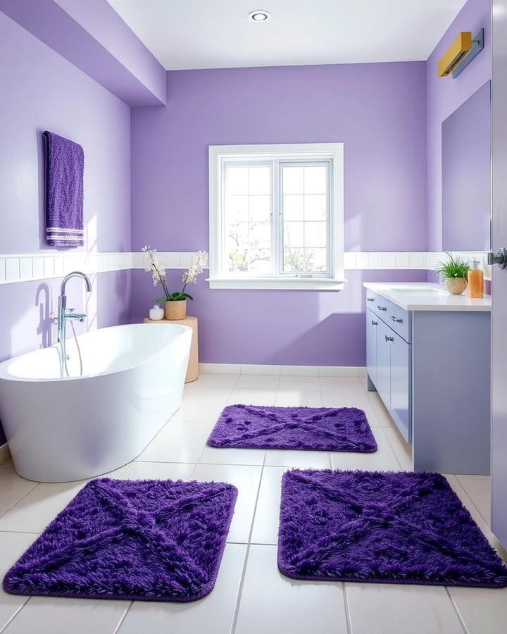 Violet Rugs and Mats - 25 Purple Bathroom Ideas