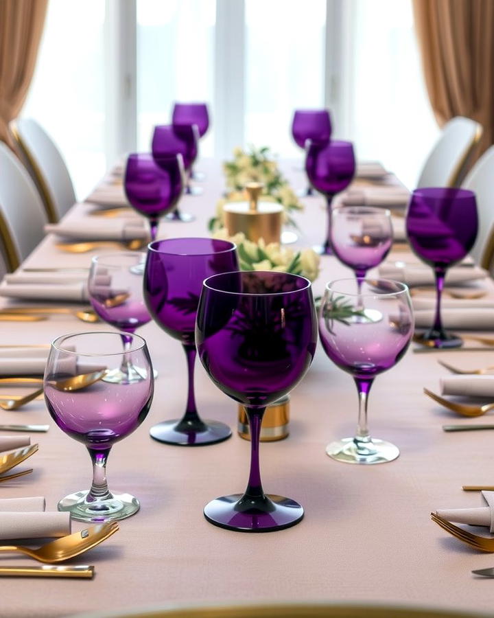 Violet Tinted Glassware - 25 Purple Dining Room Ideas