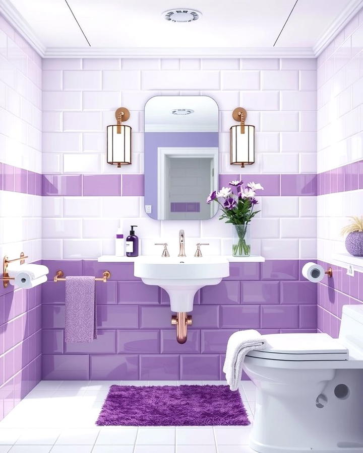 Violet and White Contrast Theme - 25 Purple Bathroom Ideas