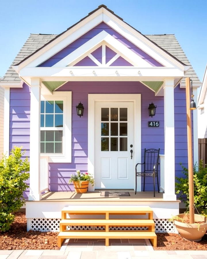 Violet and White Simplicity - 25 Purple House Exterior Ideas