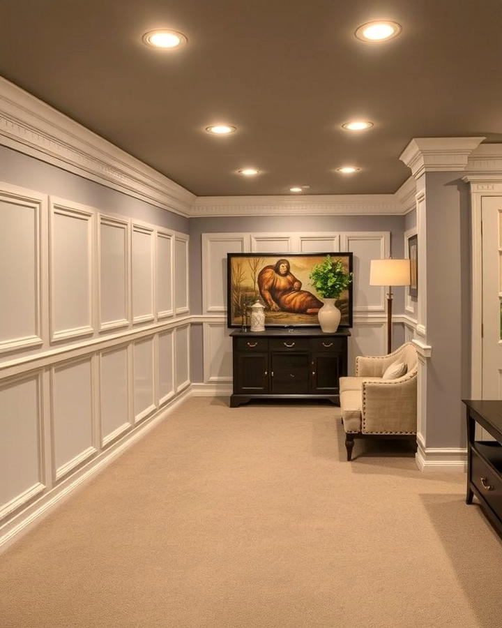 Wainscoting for Timeless Elegance - 30 Basement Wall Ideas