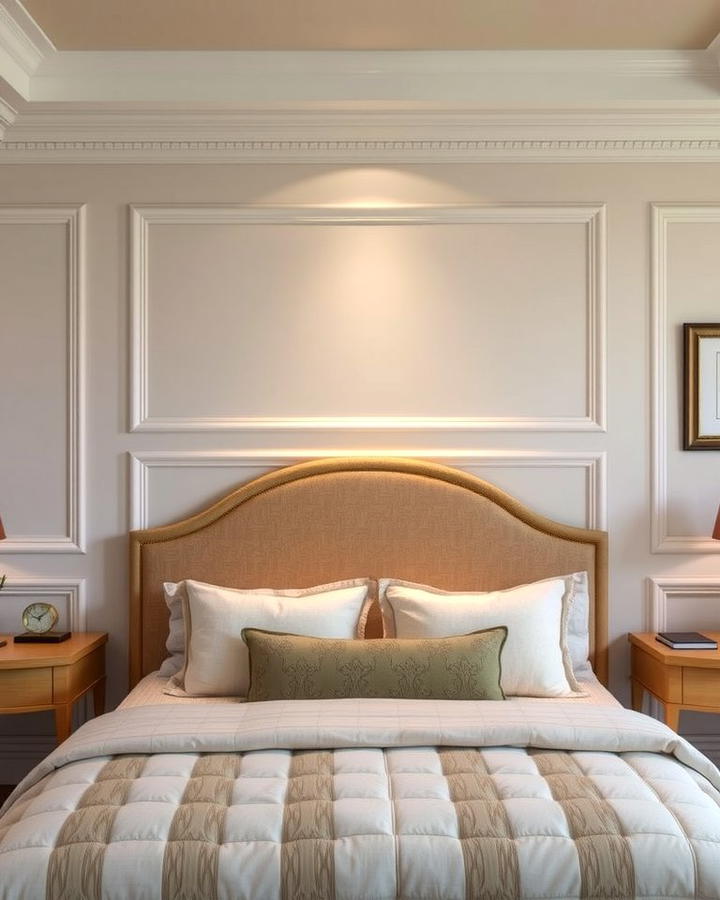 Wainscoting or Wall Molding - 25 No Headboard Ideas