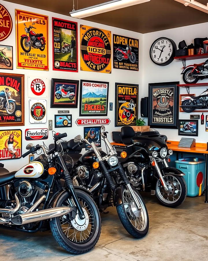 Wall Art and Personal Touches - 25 Motorcycle Garage Ideas