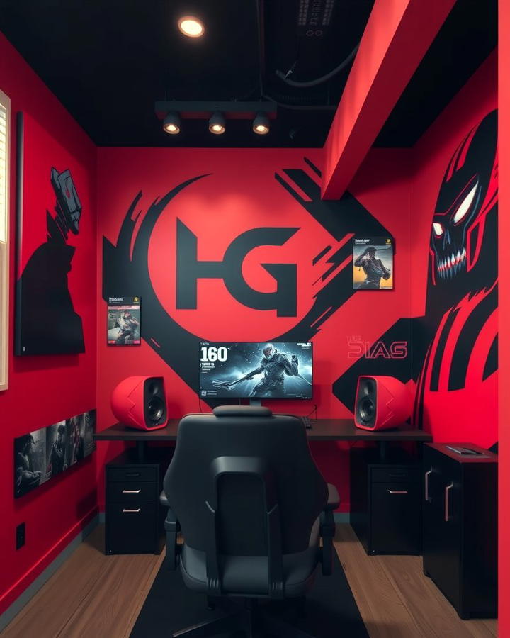 Wall Art and Posters - 25 Red and Black Gaming Setup Ideas