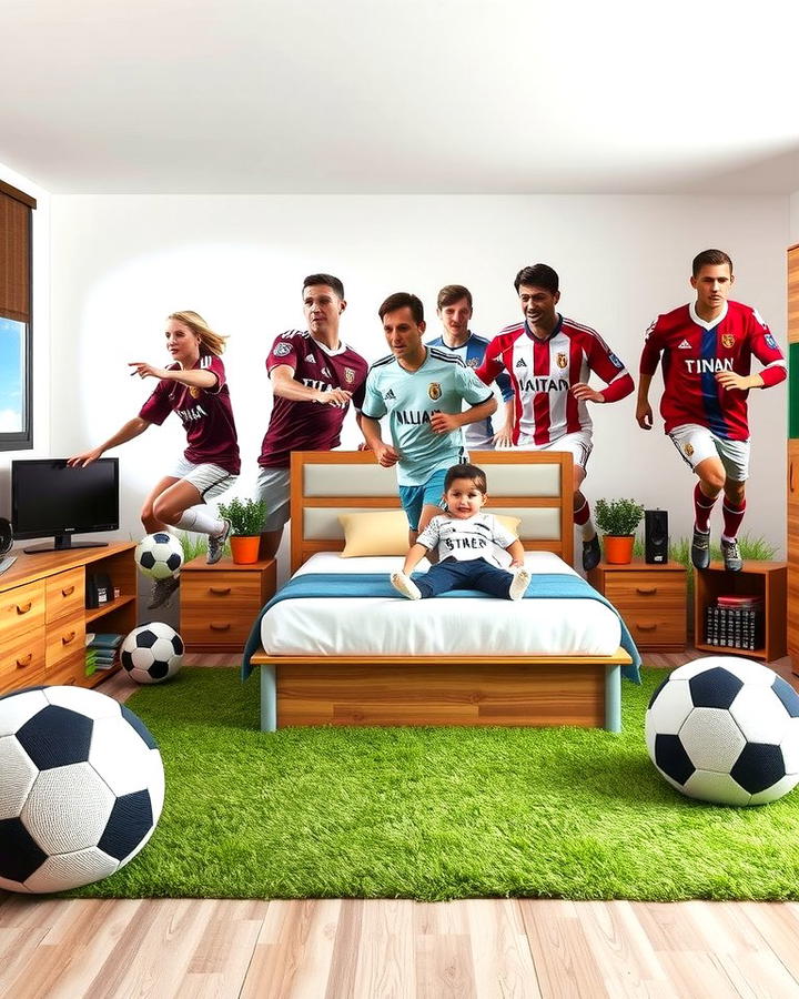 Wall Decals Featuring Famous Players - 30 Soccer Themed Bedroom Ideas