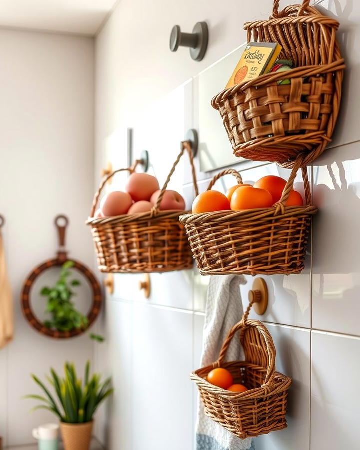 Wall Mounted Baskets for Versatile Storage - 25 Wall Storage Ideas