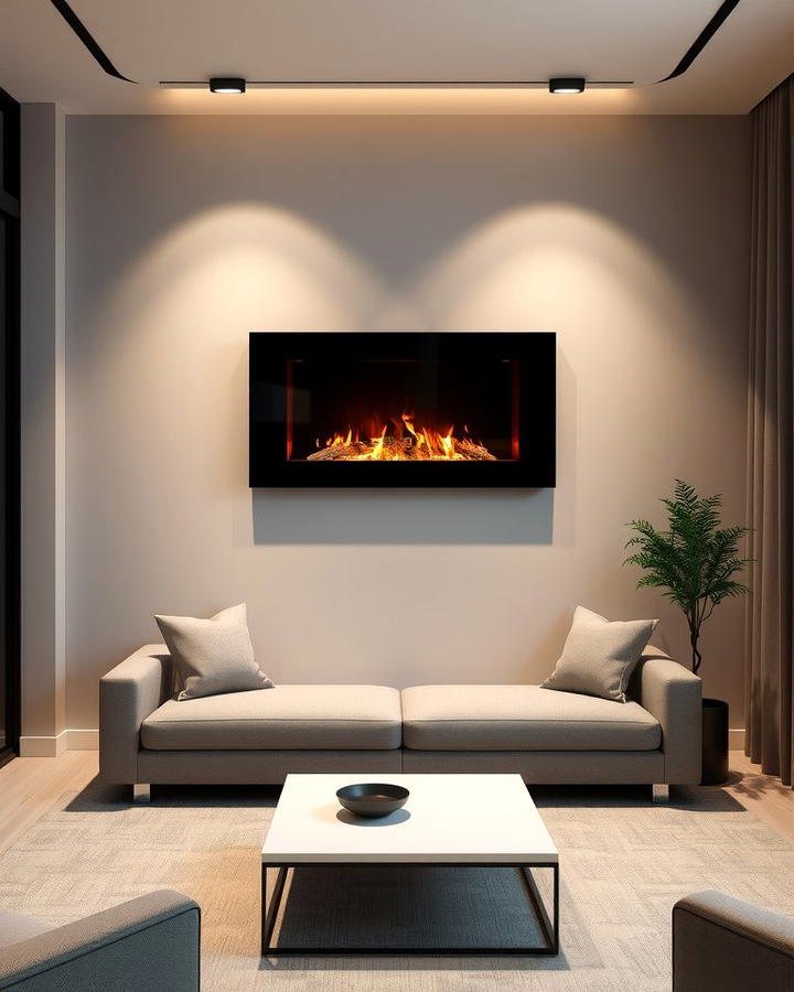 Wall Mounted Fireplaces for a Sleek Look 2 - 25 Small Living Room Fireplace Ideas