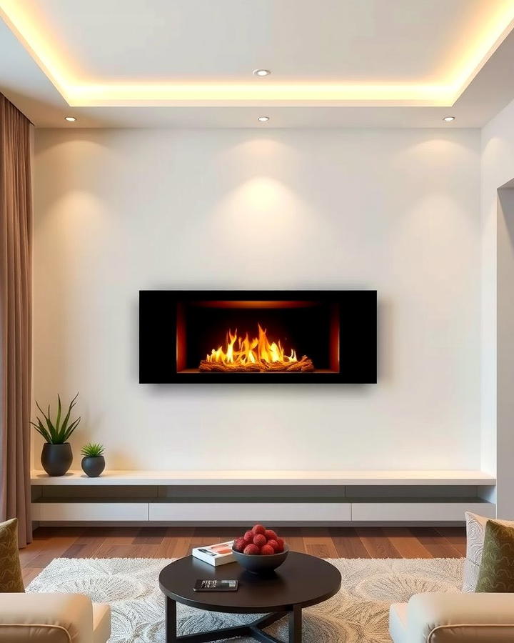 Wall Mounted Fireplaces for a Sleek Look - 25 Small Living Room Fireplace Ideas