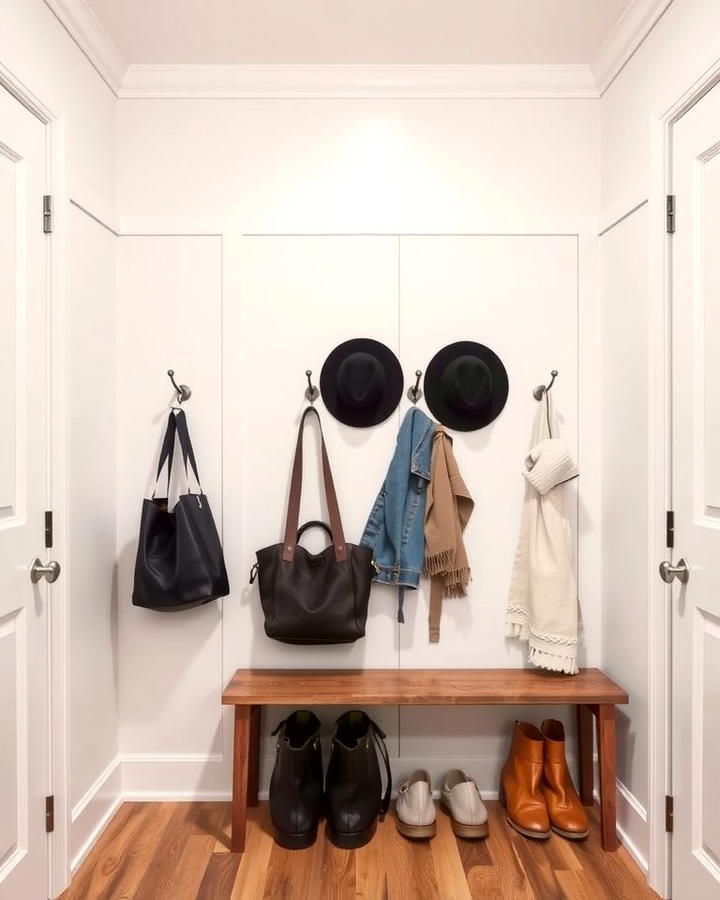 Wall Mounted Hooks - 25 Small Mudroom Ideas