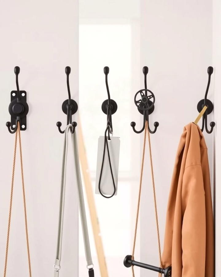 Wall Mounted Hooks for Simple Solutions - 25 Wall Storage Ideas