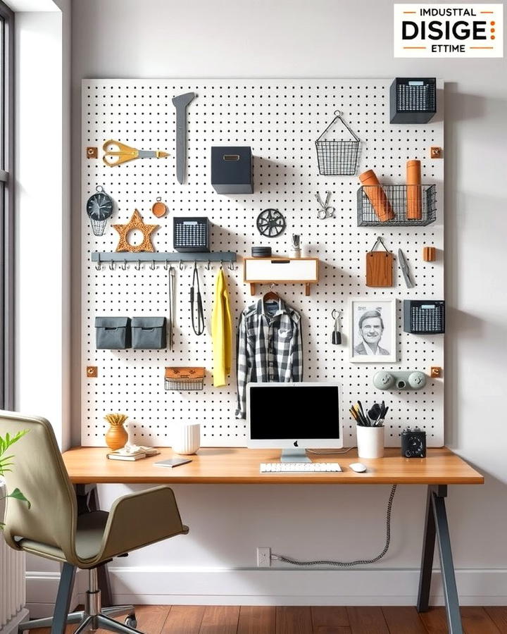 Wall Mounted Pegboards - 25 Office Storage Ideas