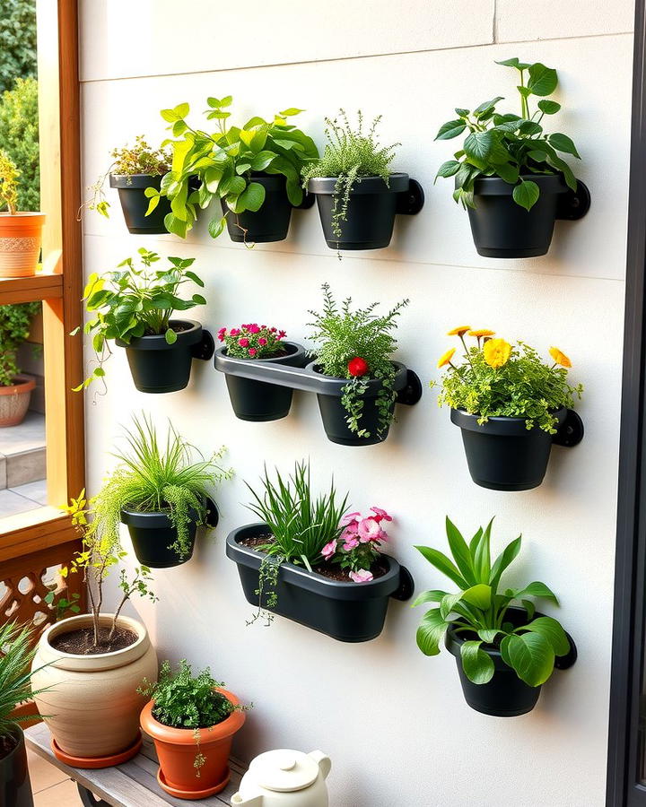 Wall Mounted Planters - 25 Small Backyard Patio Ideas