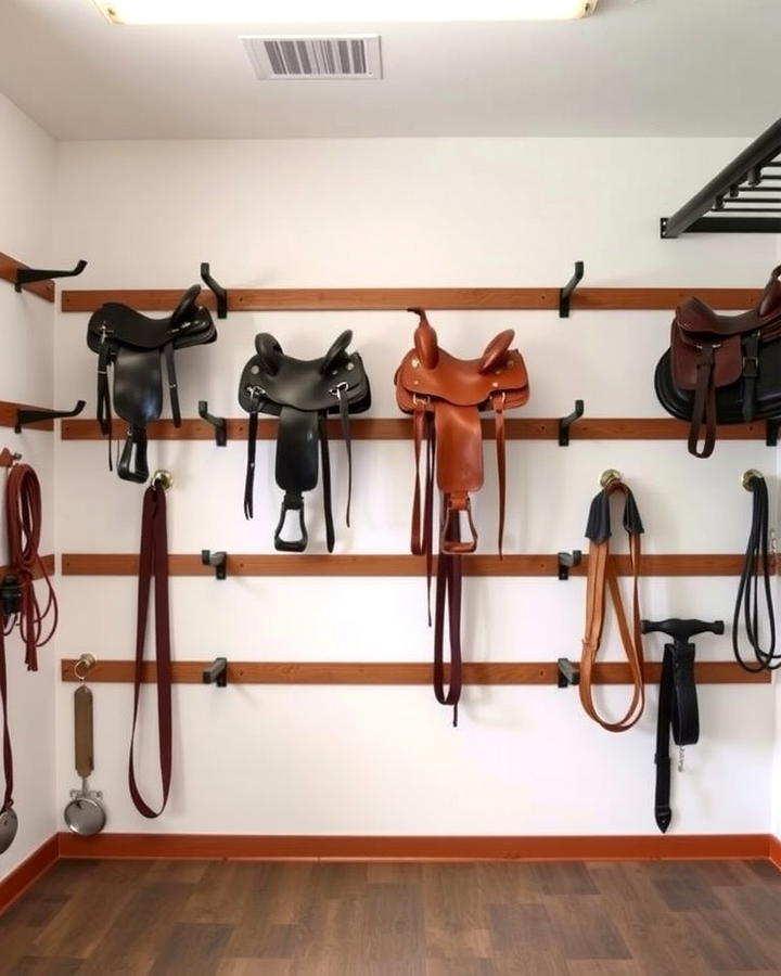 Wall Mounted Saddle Racks - 30 Tack Room Ideas