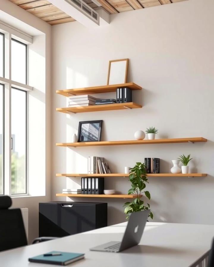 Wall Mounted Shelves for Space Optimization - 25 Office Shelving Ideas