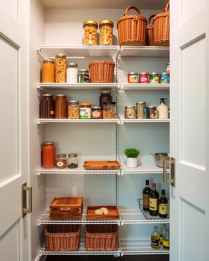 Wall Mounted Shelving for Added Space - 25 Small Pantry Ideas