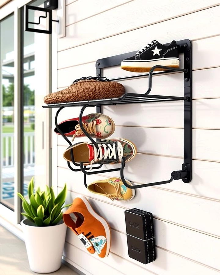 Wall Mounted Shoe Rack - 25 Outdoor Shoe Storage Ideas