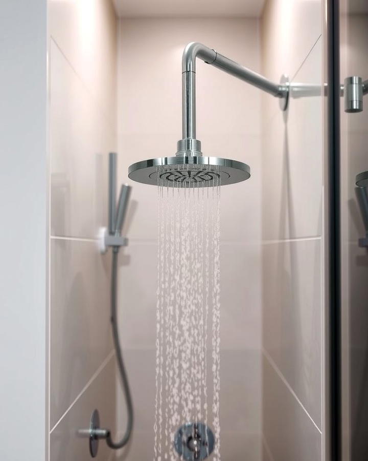 Wall Mounted Showerheads for Flexibility - 25 Small Bathroom Walk-in Shower Ideas